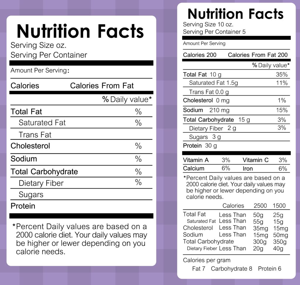 read nutrition labels